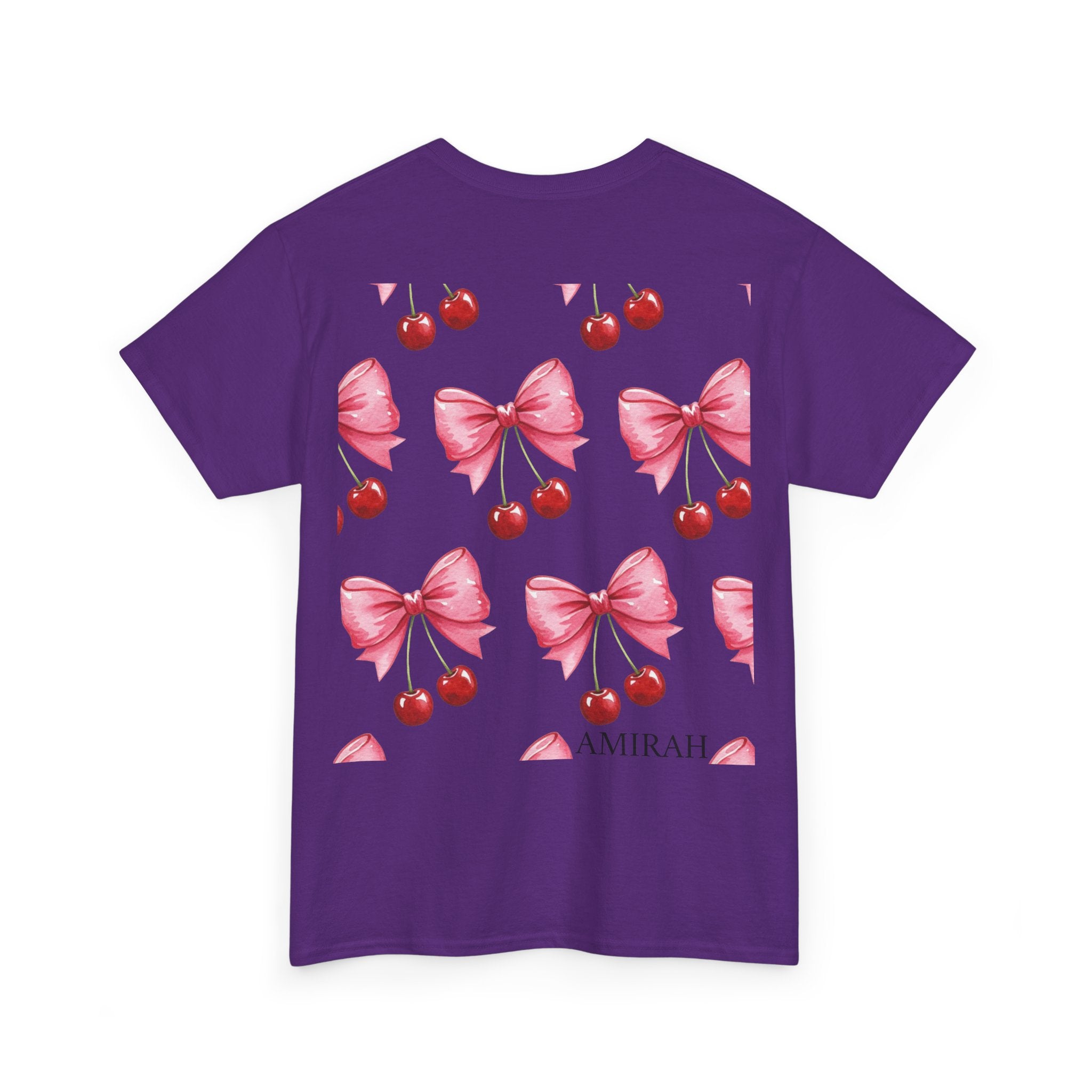 Cherry Bow Women's Tee, High Quality woman's Cotton Tshirt, Fashionable