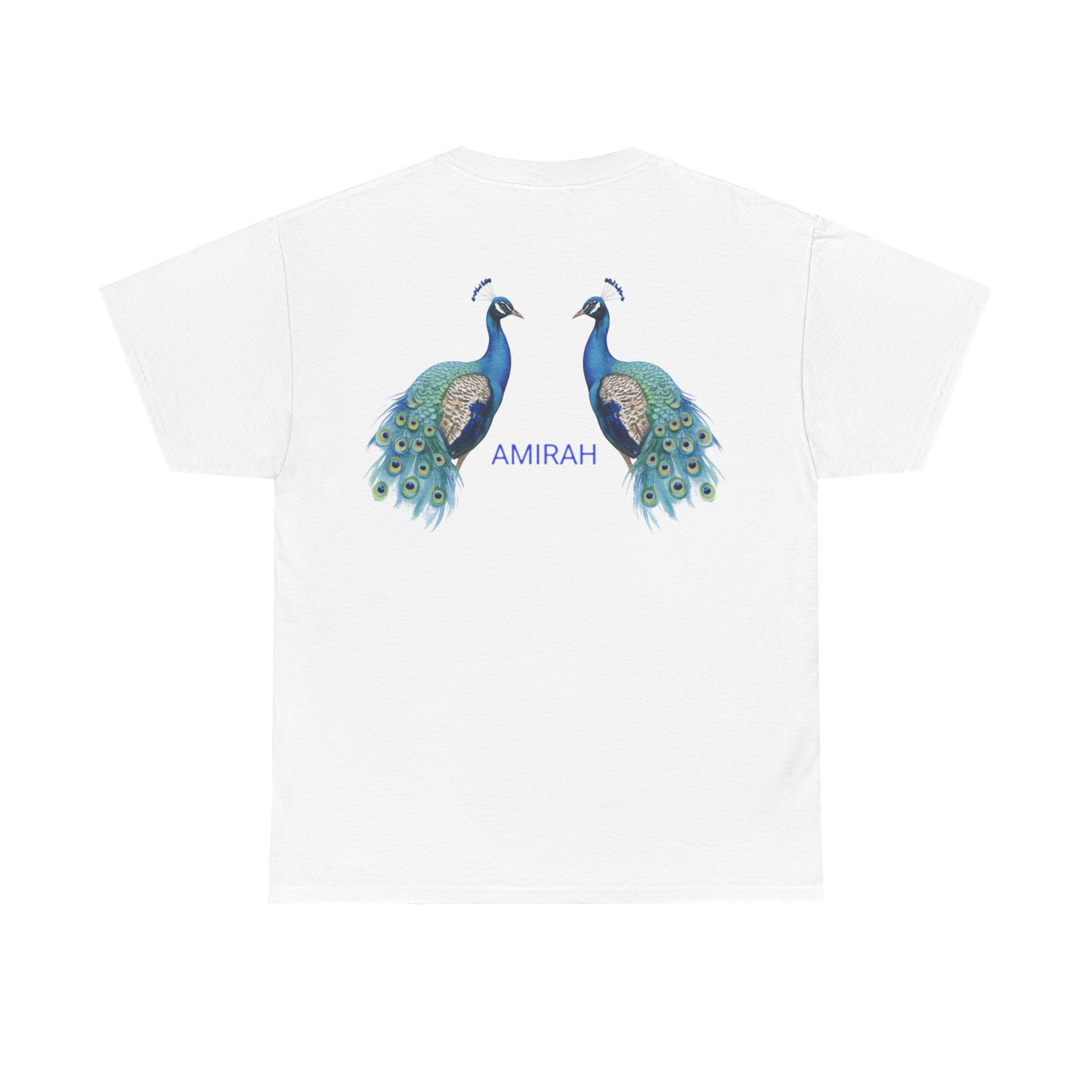 AMIRAH Luxury Peacock Tee, Premium Cotton Shirt for , High-Quality