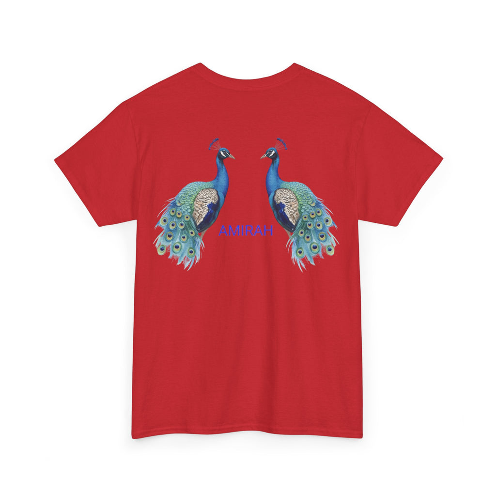 AMIRAH Luxury Peacock Tee, Premium Cotton Shirt for , High-Quality