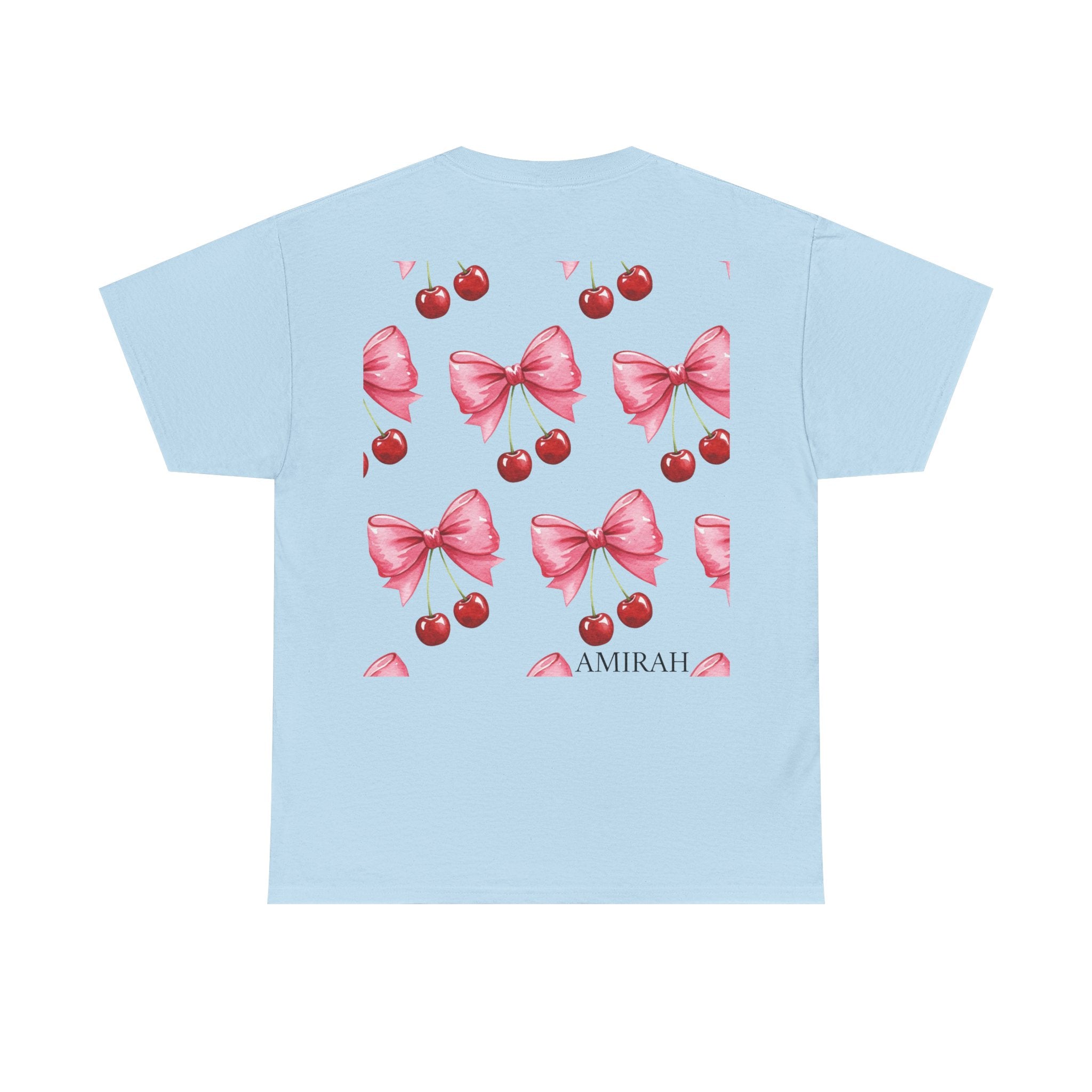 Cherry Bow Women's Tee, High Quality woman's Cotton Tshirt, Fashionable