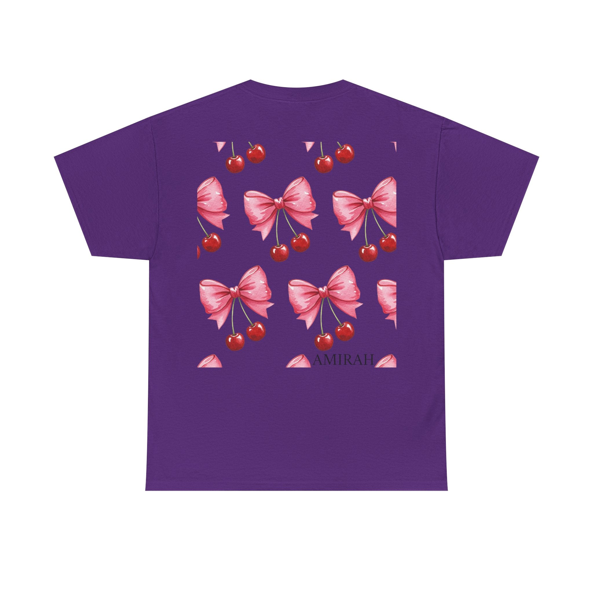 Cherry Bow Women's Tee, High Quality woman's Cotton Tshirt, Fashionable