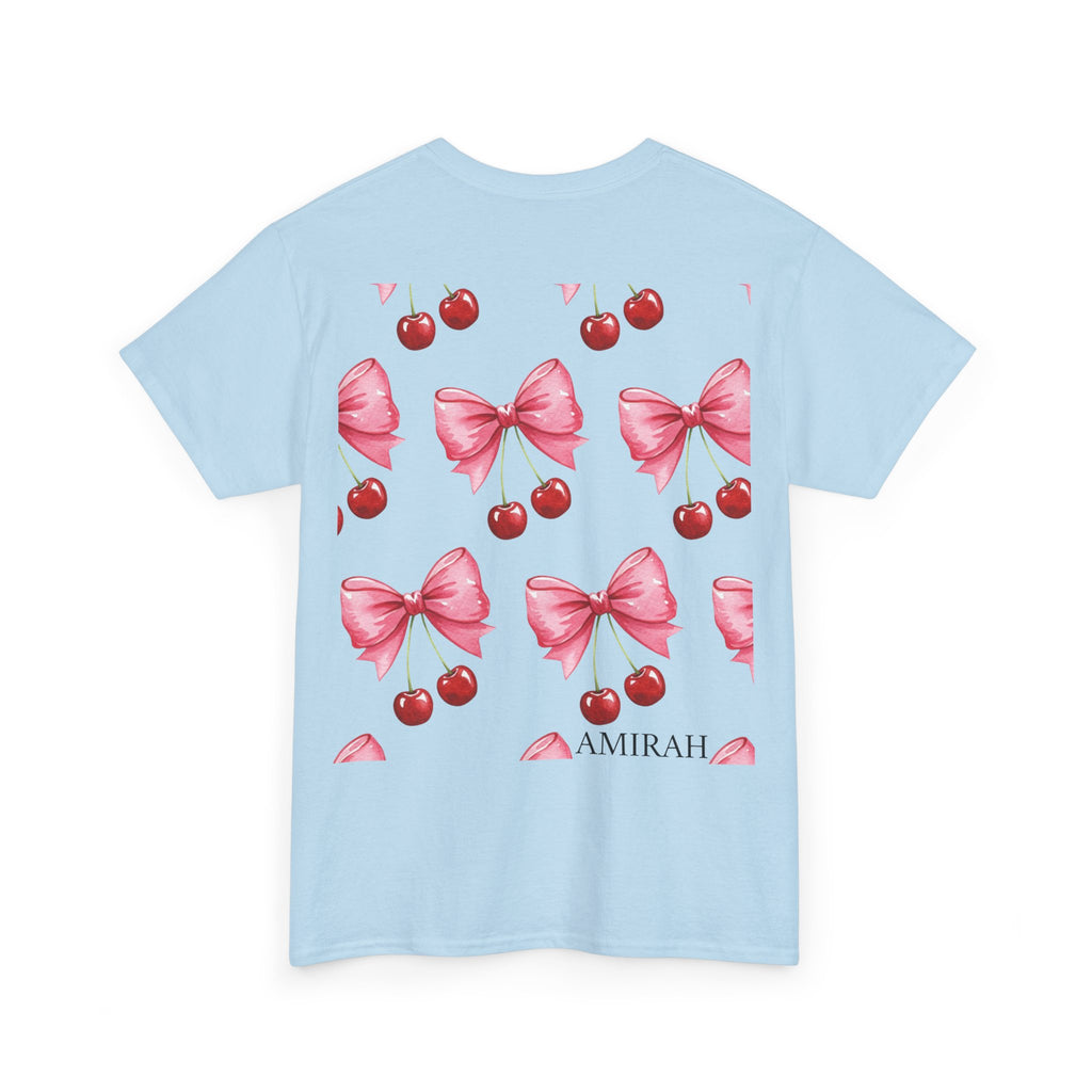 Cherry Bow Women's Tee, High Quality woman's Cotton Tshirt, Fashionable