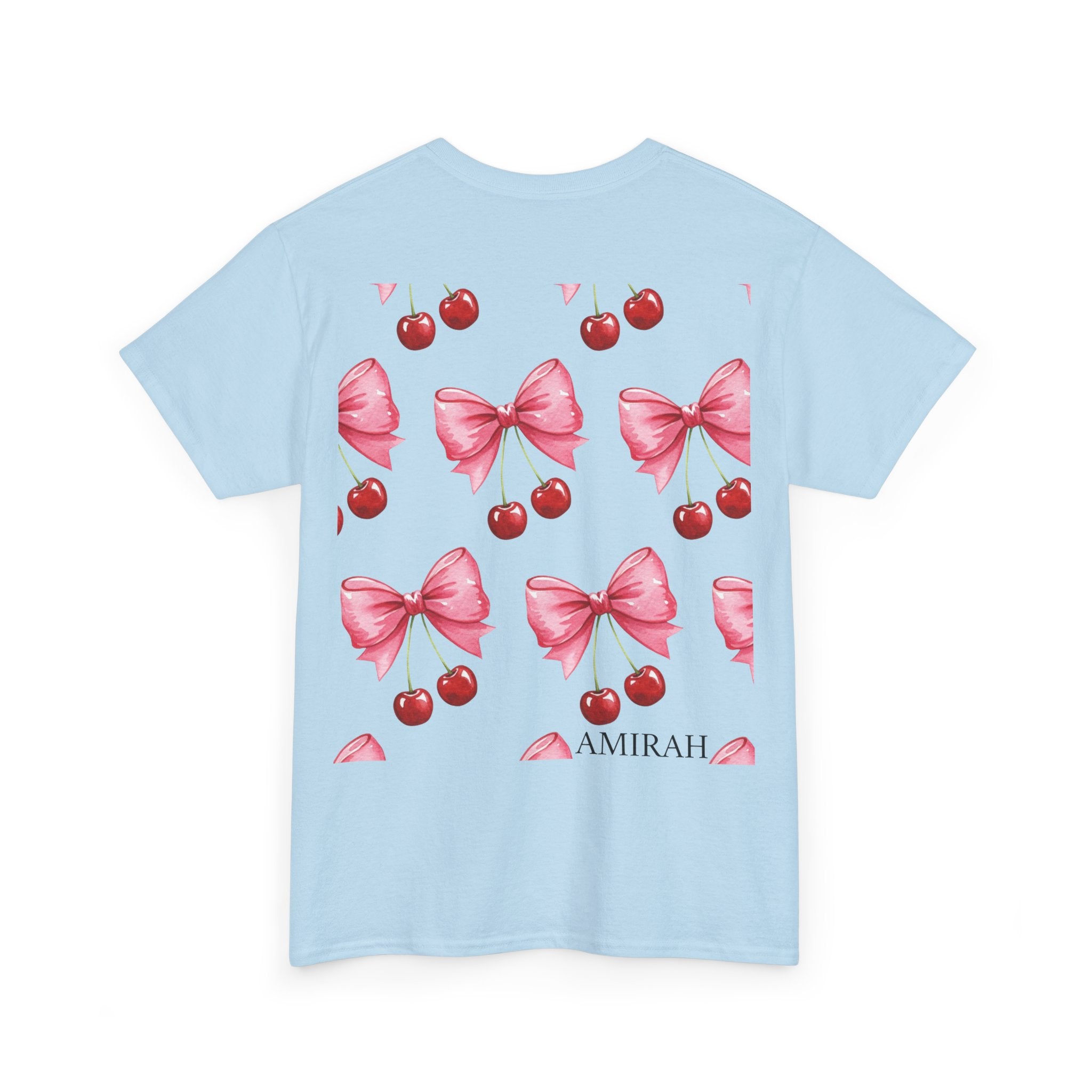 Cherry Bow Women's Tee, High Quality woman's Cotton Tshirt, Fashionable