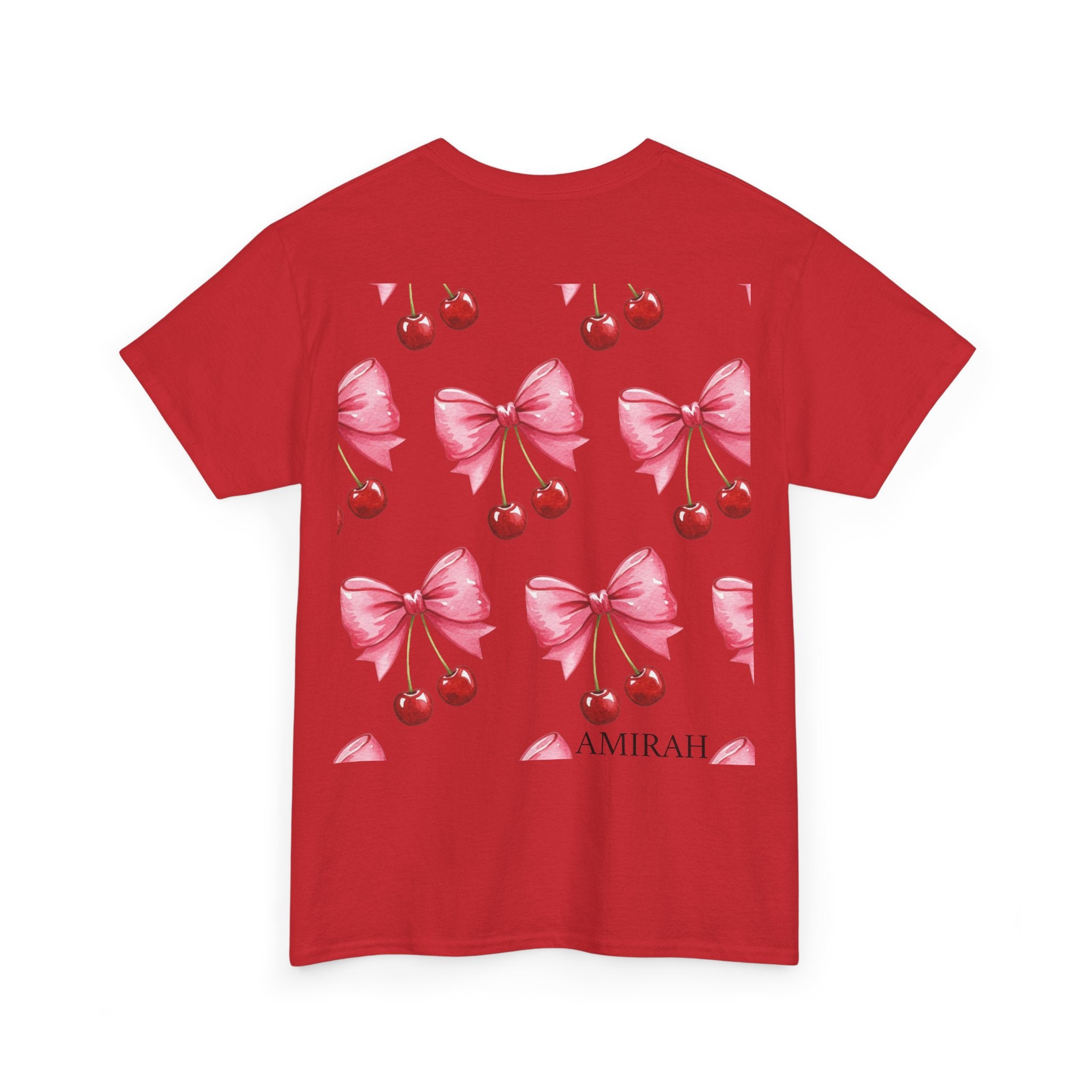 Cherry Bow Women's Tee, High Quality woman's Cotton Tshirt, Fashionable