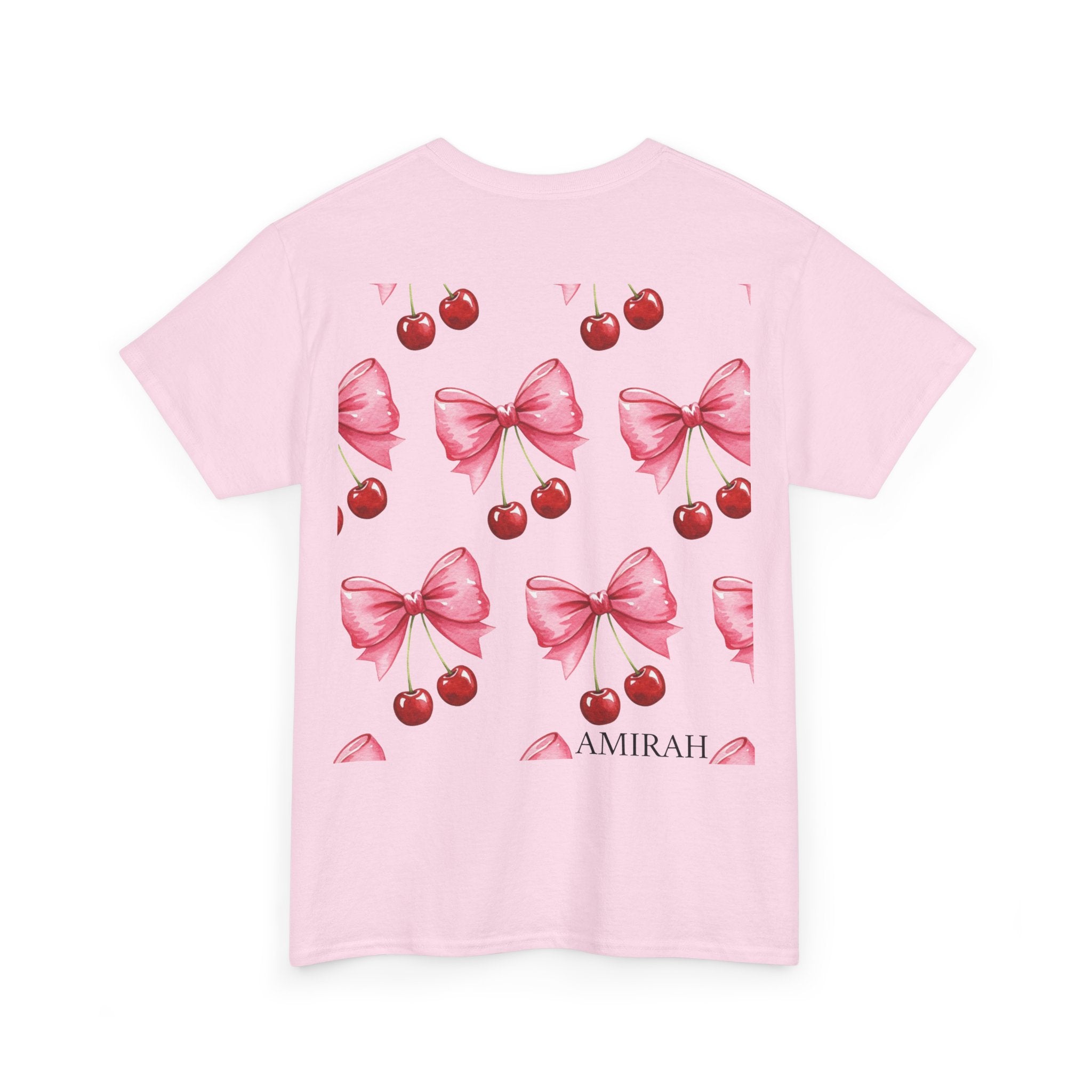 Cherry Bow Women's Tee, High Quality woman's Cotton Tshirt, Fashionable