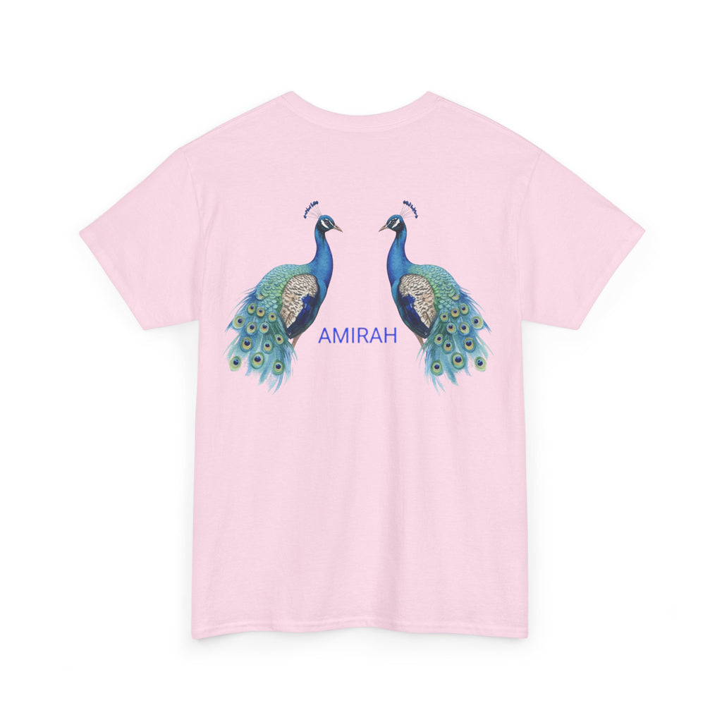 AMIRAH Luxury Peacock Tee, Premium Cotton Shirt for , High-Quality