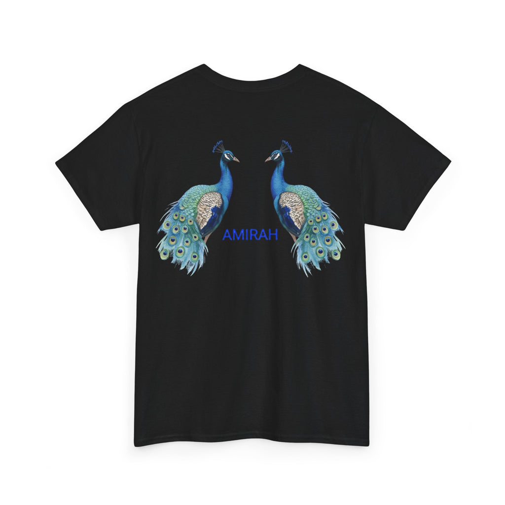 AMIRAH Luxury Peacock Tee, Premium Cotton Shirt for , High-Quality
