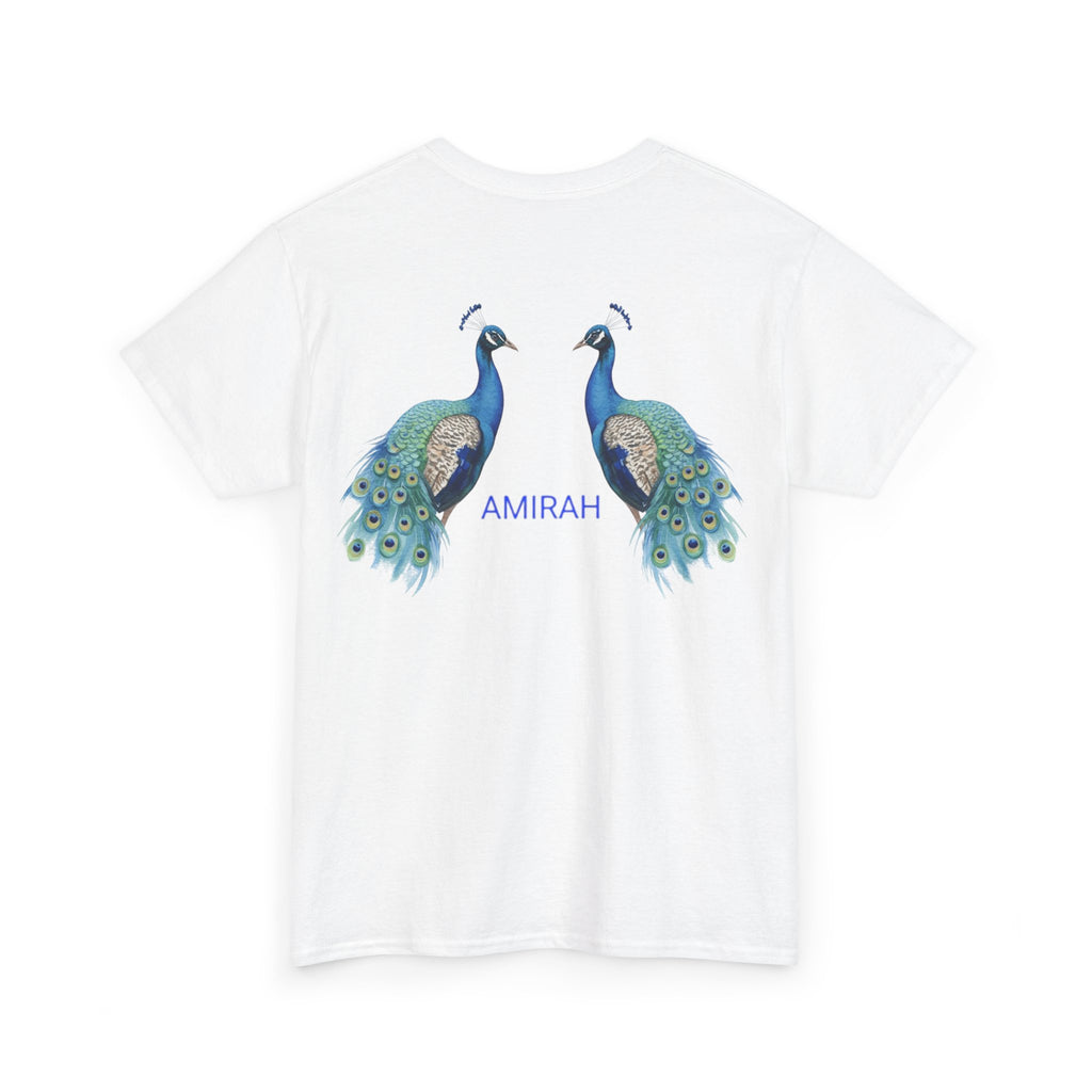AMIRAH Luxury Peacock Tee, Premium Cotton Shirt for , High-Quality