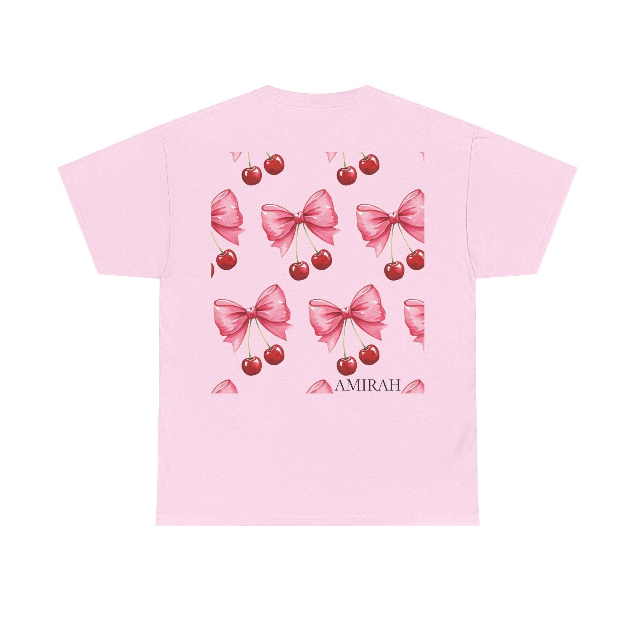 Cherry Bow Women's Tee, High Quality woman's Cotton Tshirt, Fashionable