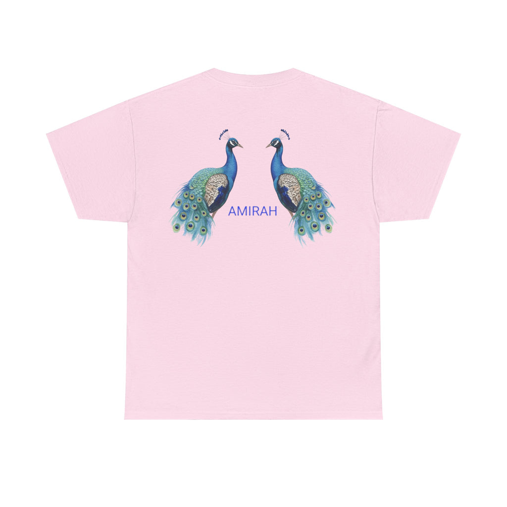 AMIRAH Luxury Peacock Tee, Premium Cotton Shirt for , High-Quality